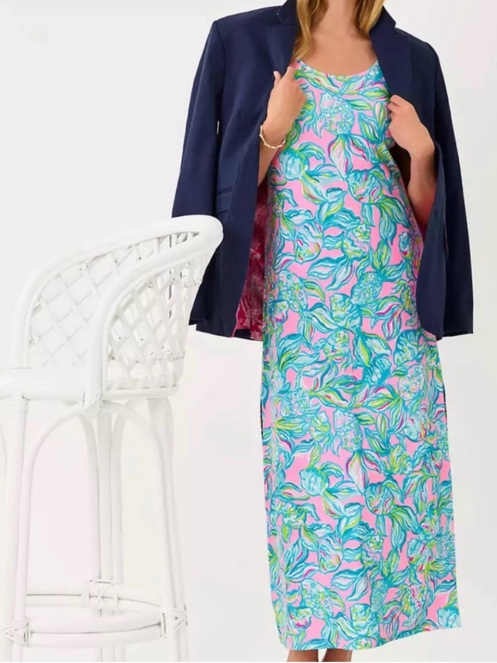 NWT Lilly Pulitzer WYNNE MAXI 👗“Pelican Pink Off The Scales” MSRP $178 NWT sz LG